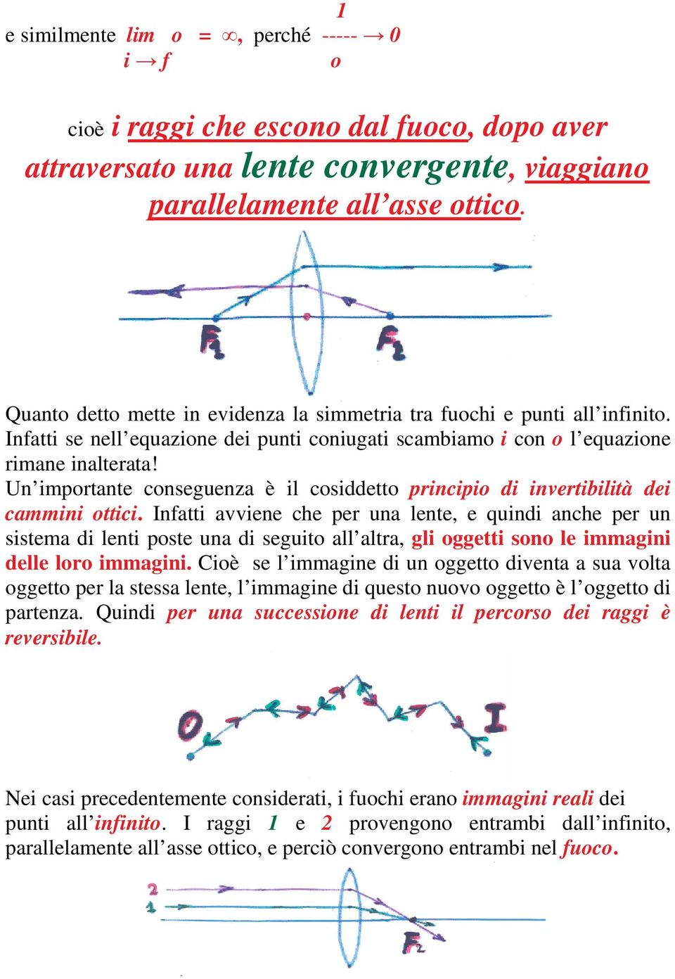 Un importante conseguenza è il cosiddetto principio di invertibilità dei cammini ottici.