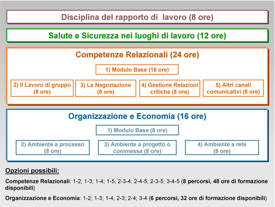 a processo 3) Ambiente a progetto o commessa 4) Ambiente a rete Opzioni possibili: Competenze Relazionali: 1-2; 1-3; 1-4; 1-5; 2-3-4; 2-4-5; 2-3-5;