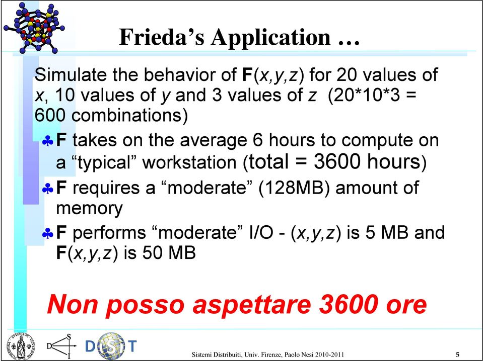 (total = 3600 hours) F requires a moderate (128MB) amount of memory F performs moderate I/O - (x,y,z x,y,z) )