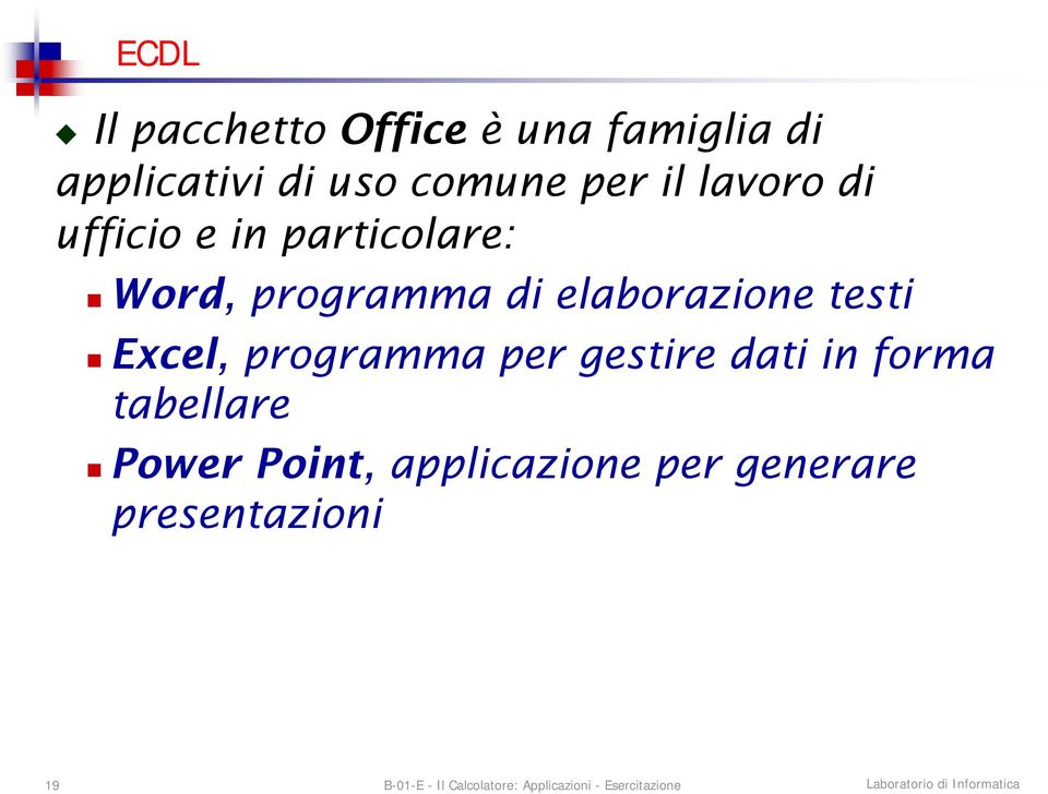 programma di elaborazione testi Excel, programma per gestire