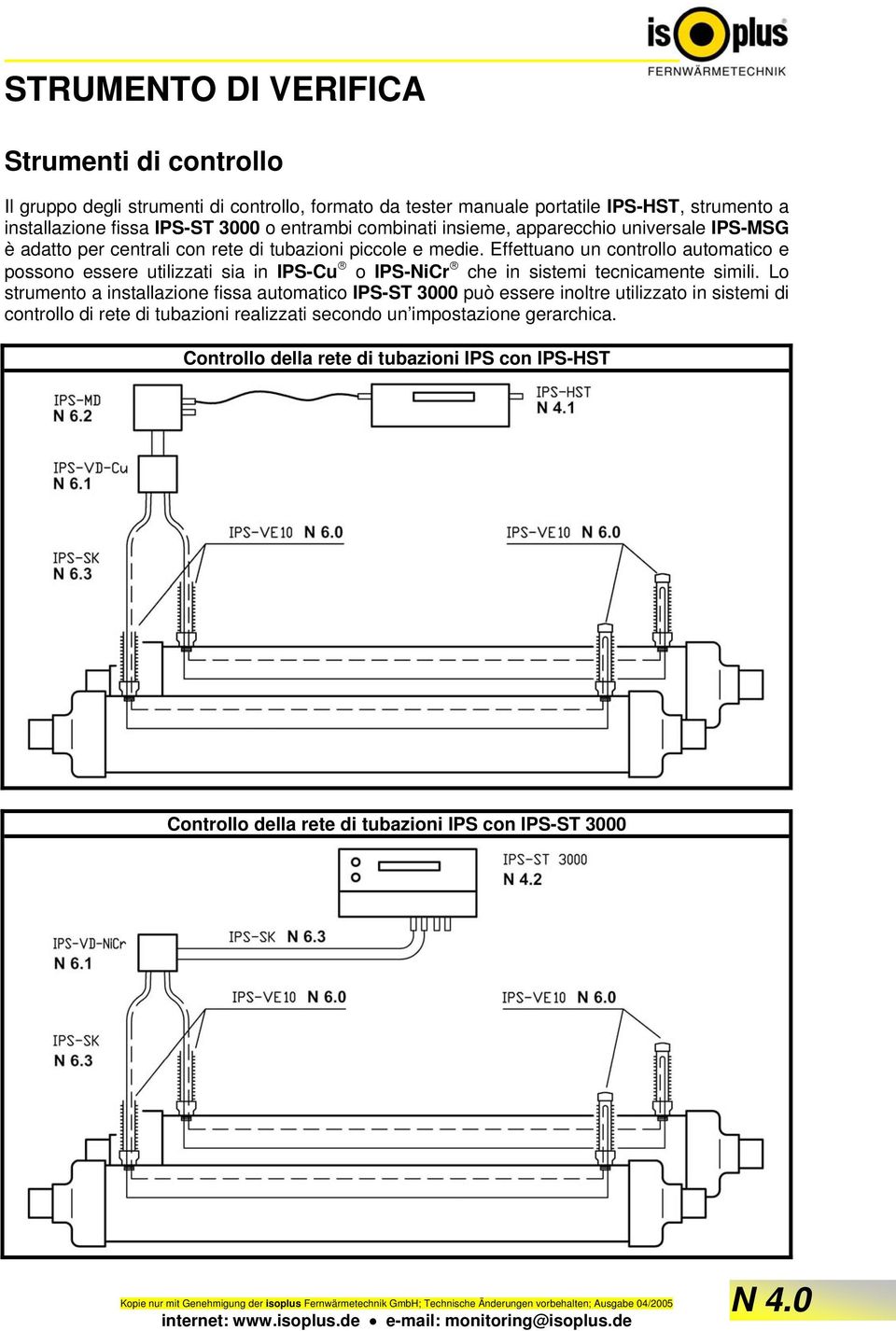 Effettuano un controllo automatico e possono essere utilizzati sia in IPS-Cu o IPS-NiCr che in sistemi tecnicamente simili.