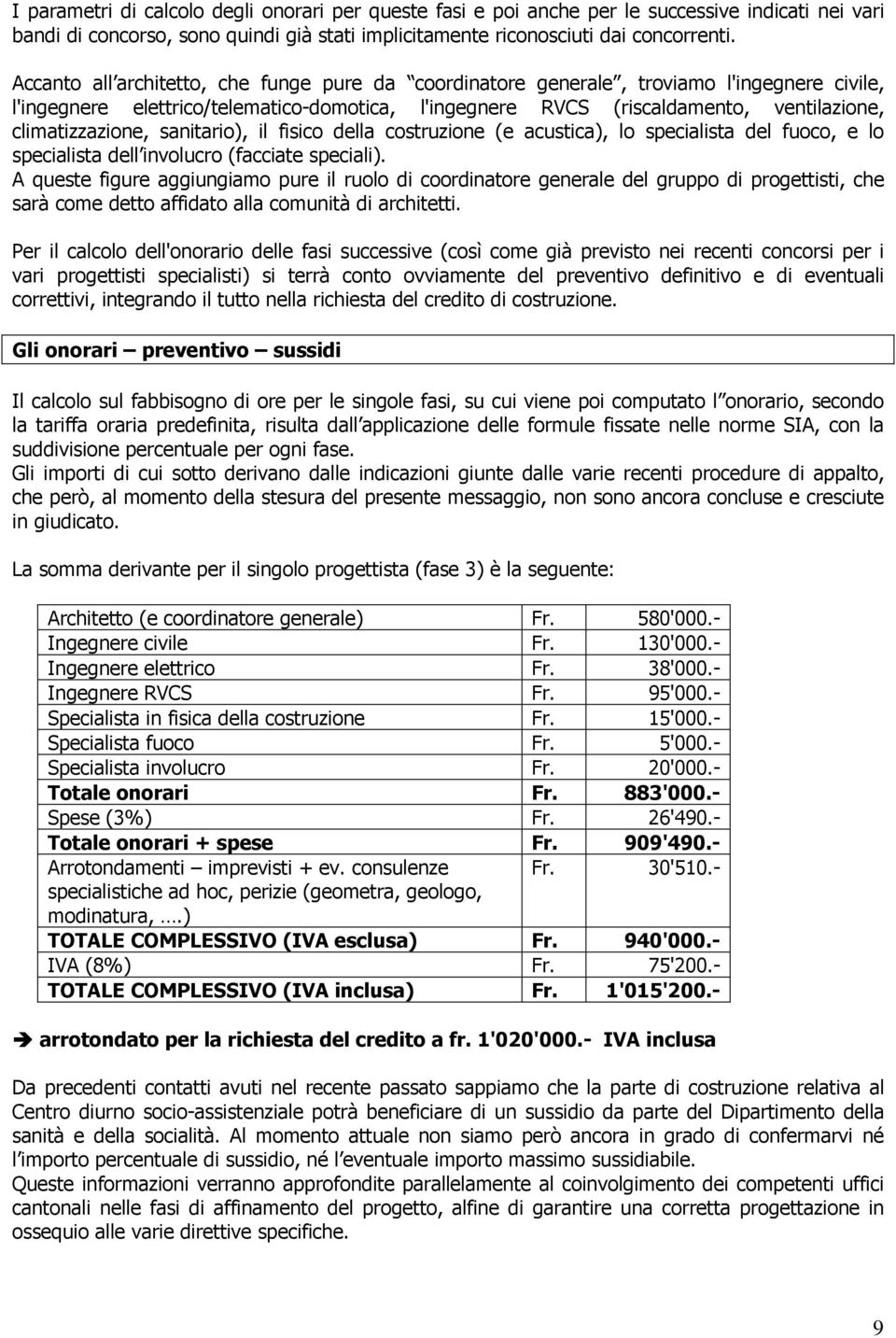 climatizzazione, sanitario), il fisico della costruzione (e acustica), lo specialista del fuoco, e lo specialista dell involucro (facciate speciali).