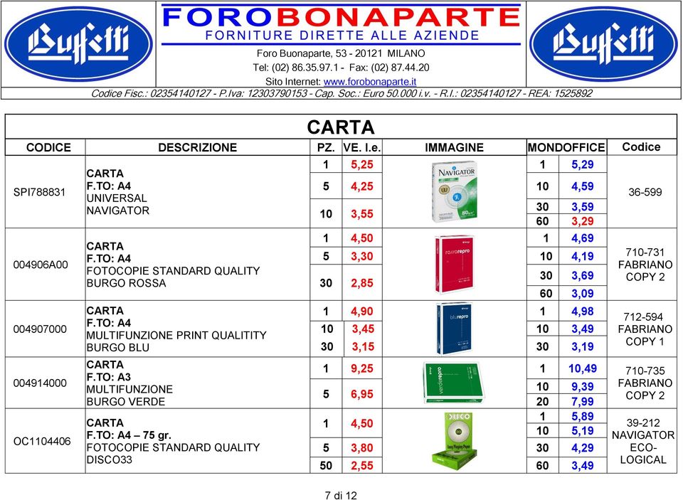 FOTOCOPIE STANDARD QUALITY DISCO33 1 5,25 1 5,29 5 4,25 10 4,59 10 3,55 7 di 12 30 3,59 60 3,29 1 4,50 1 4,69 5 3,30 10 4,19 30 2,85 30 3,69 60 3,09 1 4,90 1 4,98