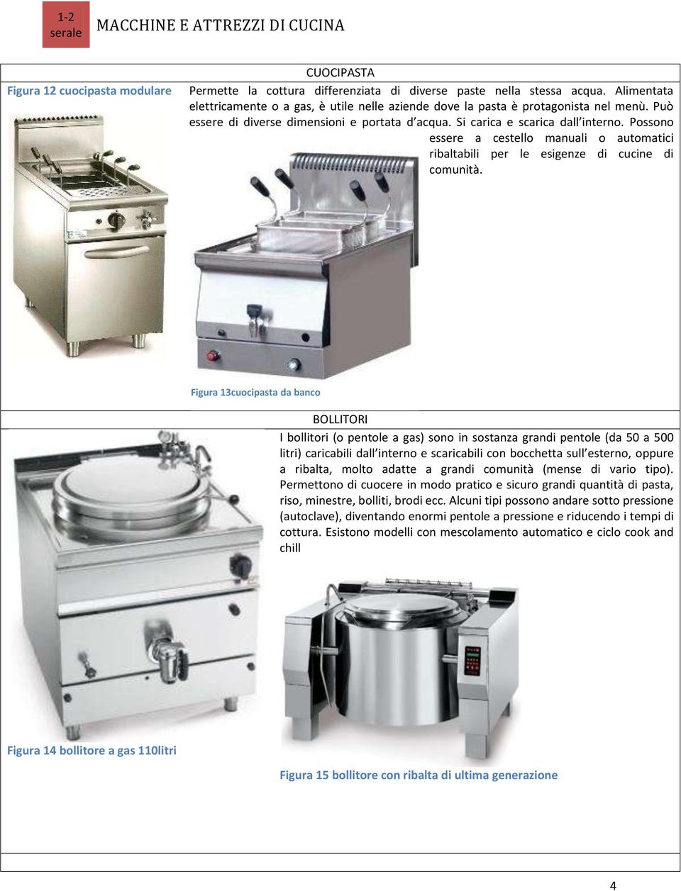 Possono essere a cestello manuali o automatici ribaltabili per le esigenze di cucine di comunità.