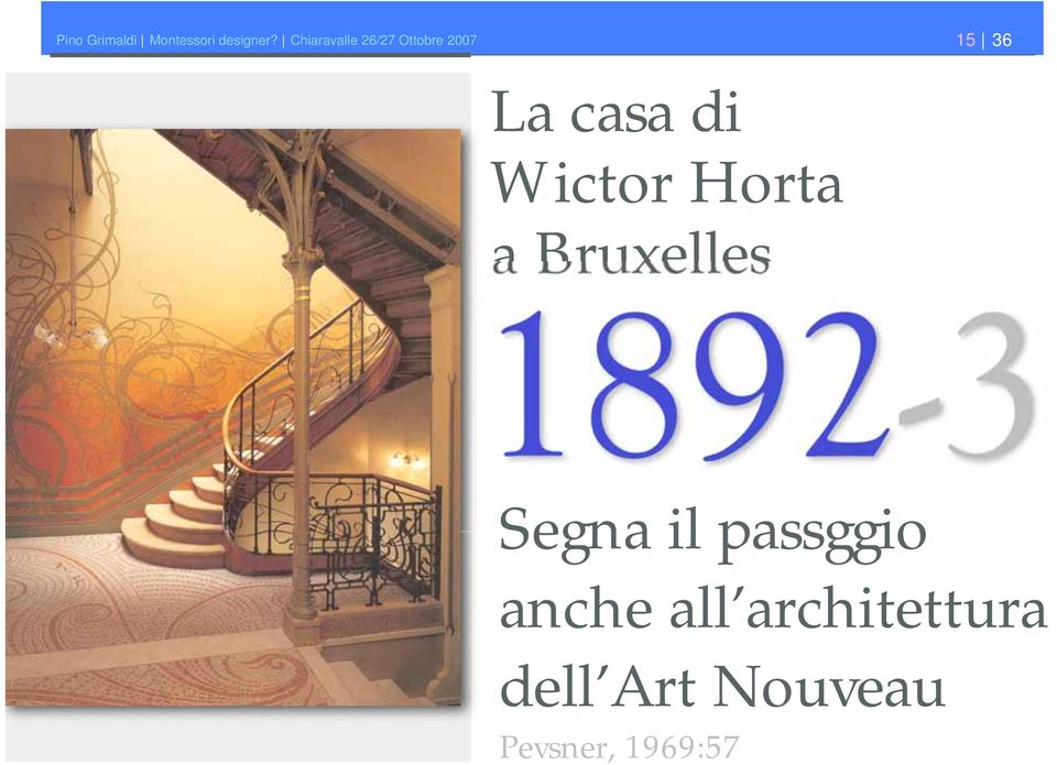 Wictor Horta a Bruxelles 1892-3 Segna il