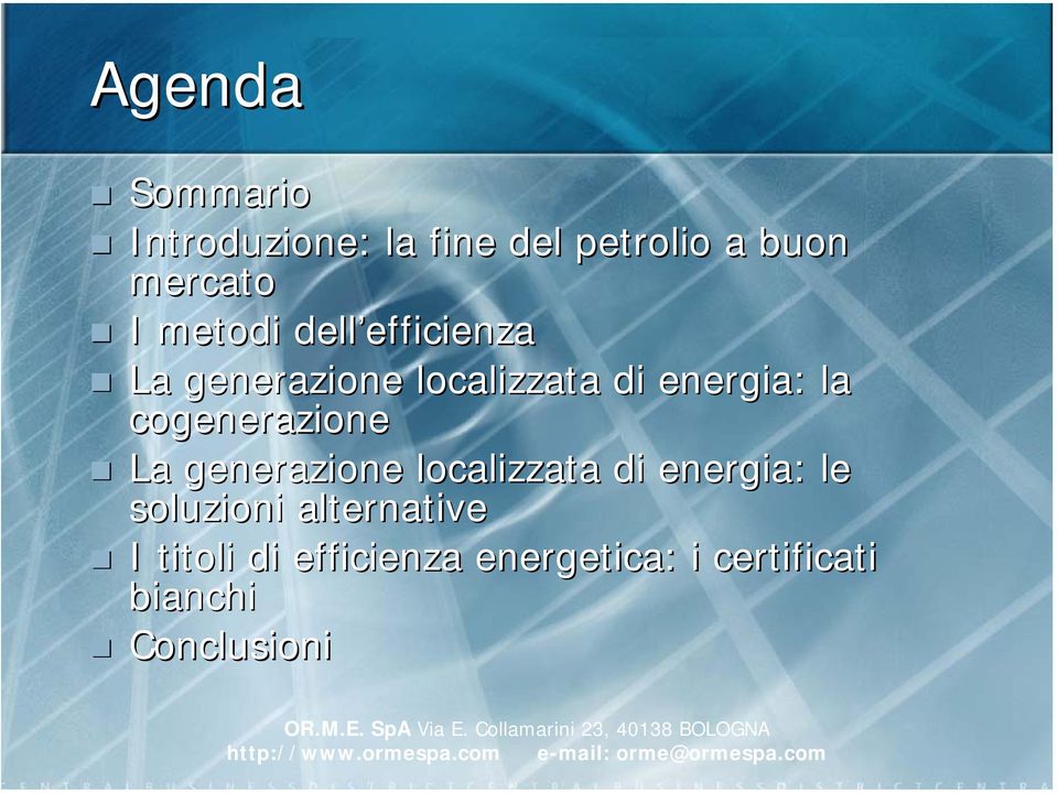 cogenerazione La generazione localizzata di energia: le soluzioni