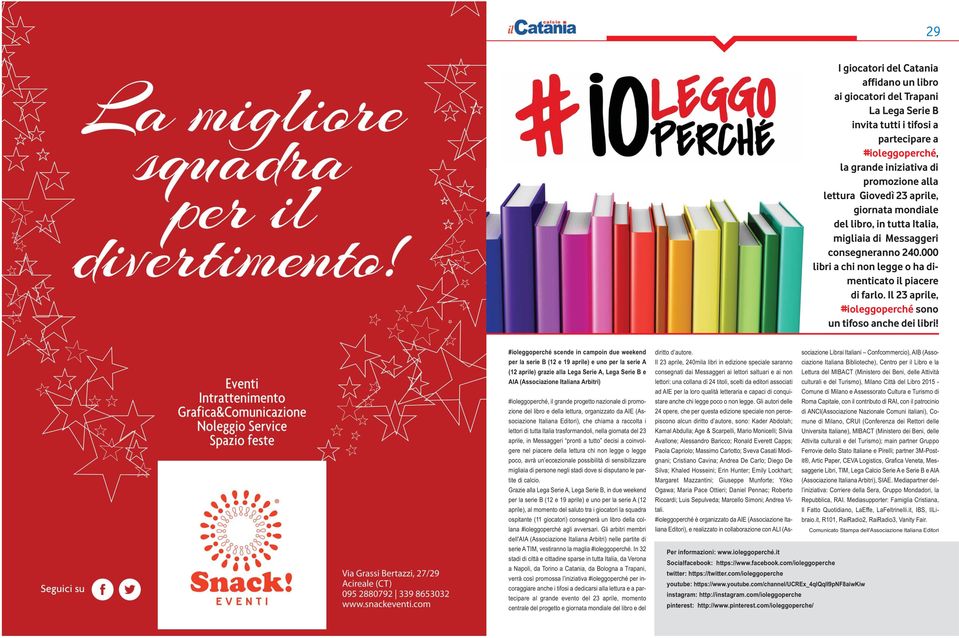 Il 23 aprile, #ioleggoperché sono un tifoso anche dei libri!