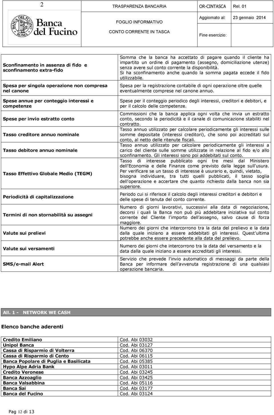 versamenti SMS/e-mail Alert Somma che la banca ha accettato di pagare quando il cliente ha impartito un ordine di pagamento (assegno, domiciliazione utenze) senza avere sul conto corrente la