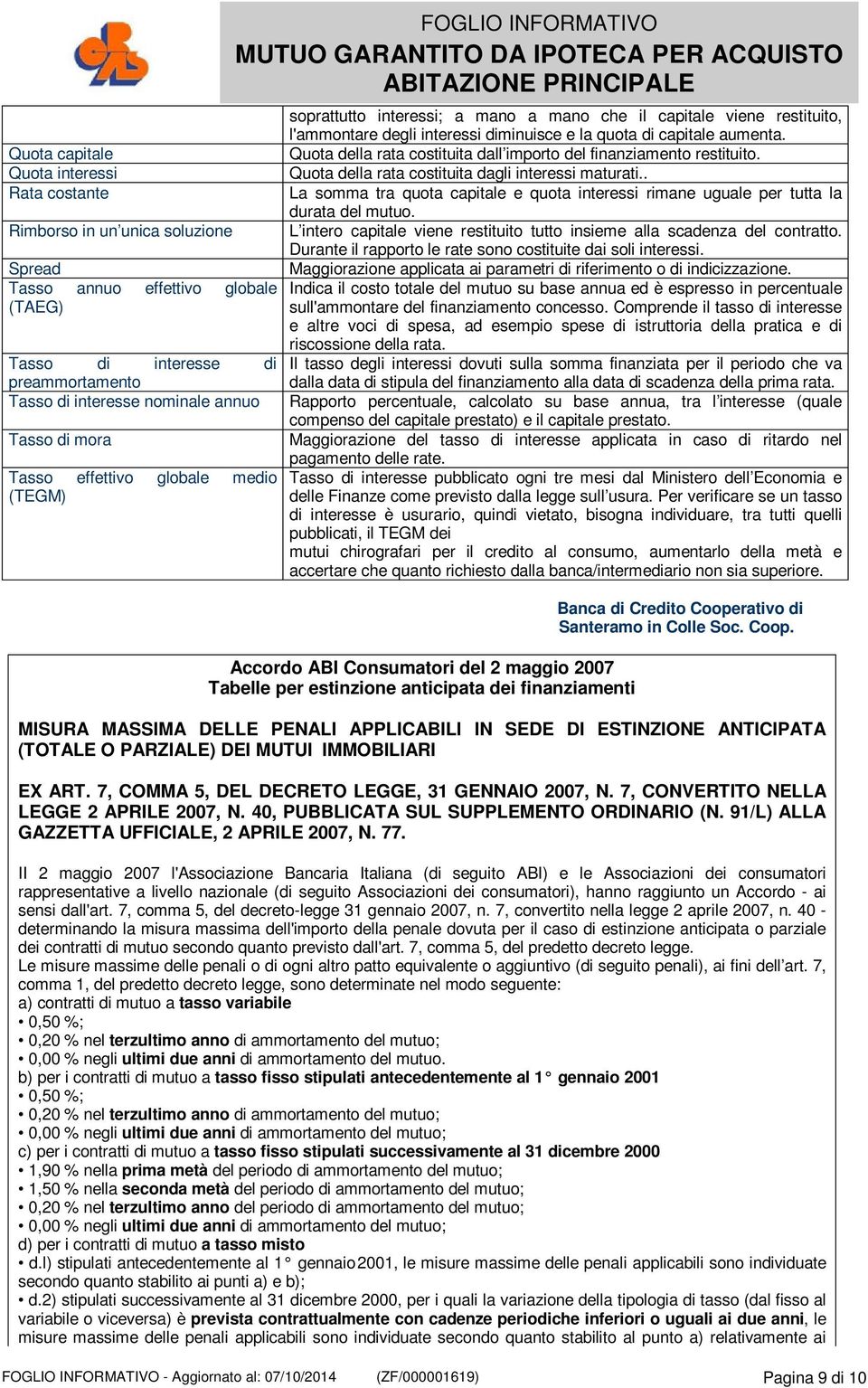 quota di capitale aumenta. Quota della rata costituita dall importo del finanziamento restituito. Quota della rata costituita dagli interessi maturati.