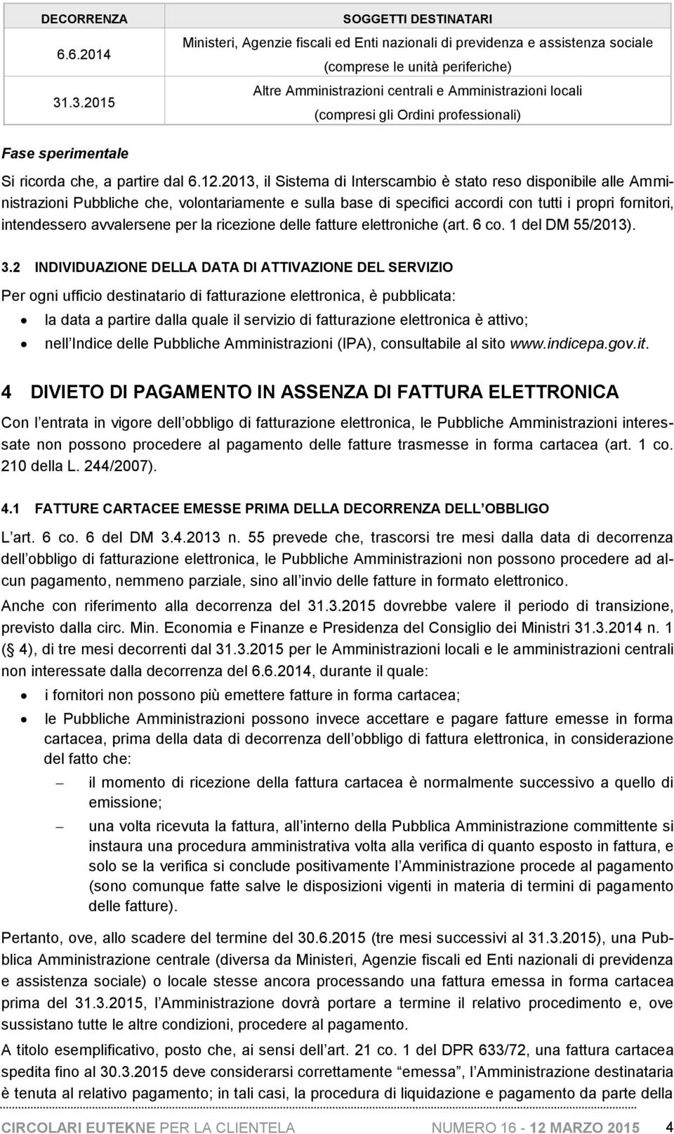 (compresi gli Ordini professionali) Fase sperimentale Si ricorda che, a partire dal 6.12.