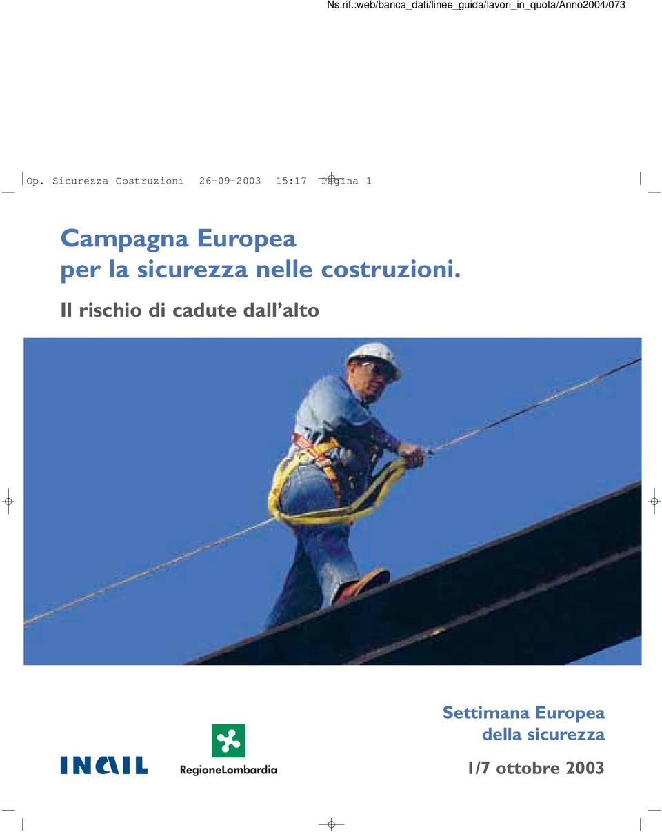 Sicurezza Costruzioni 26-09-2003 15:17 Pagina 1 Campagna