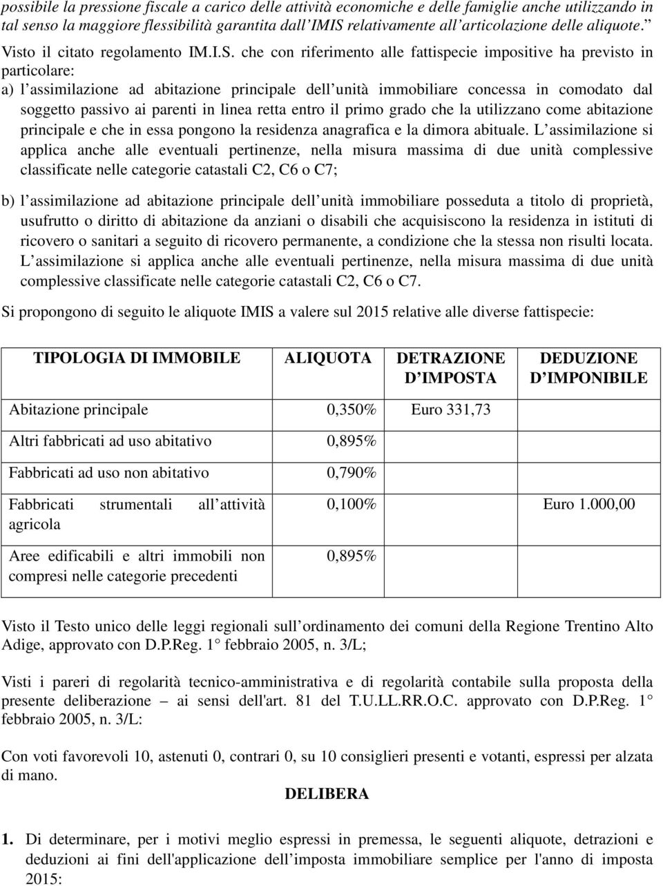 che con riferimento alle fattispecie impositive ha previsto in particolare: a) l assimilazione ad abitazione principale dell unità immobiliare concessa in comodato dal soggetto passivo ai parenti in