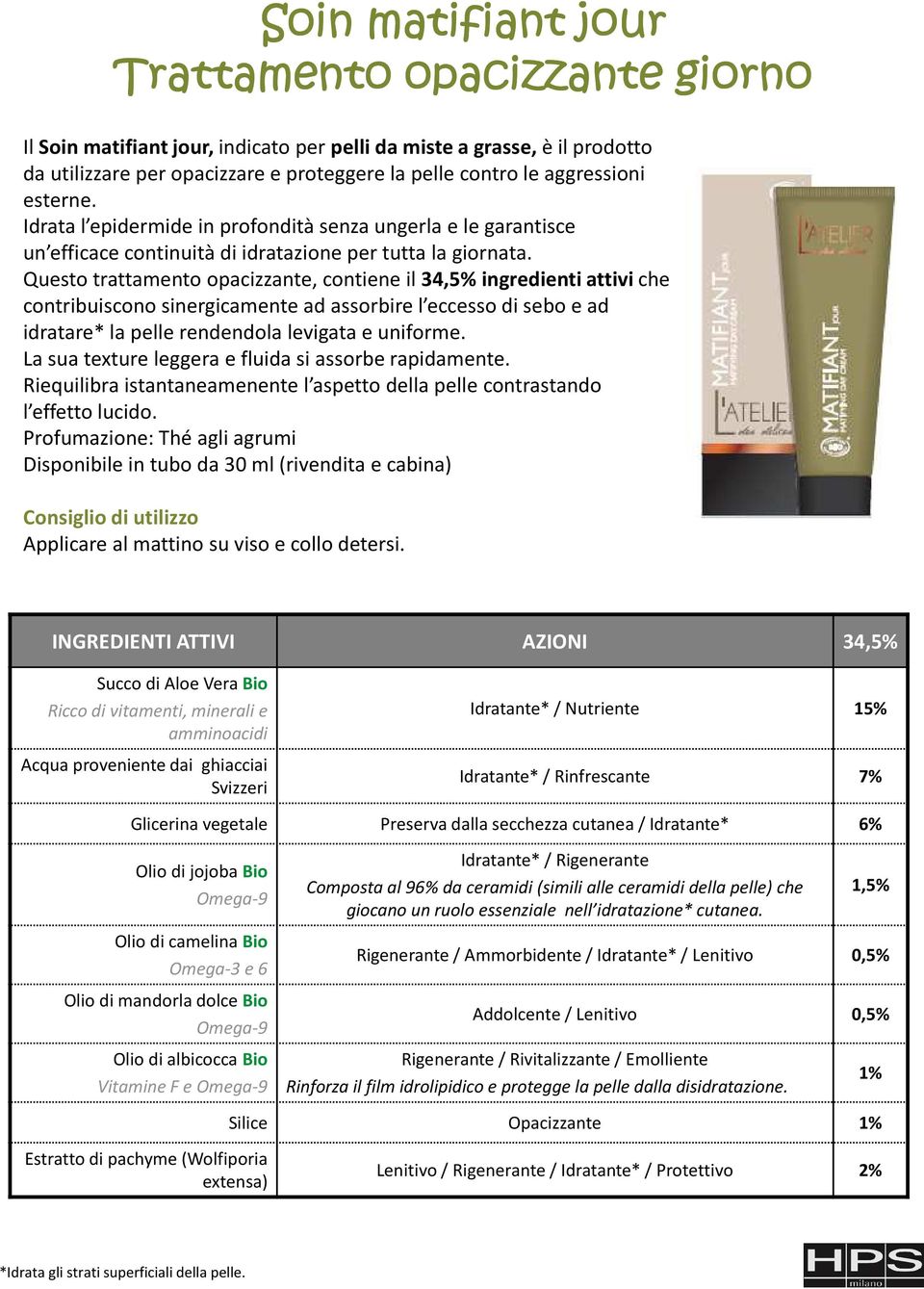 Questo trattamento opacizzante, contiene il 34,5% ingredienti attivi che contribuisconosinergicamentead assorbirel eccessodi seboe ad idratare* la pelle rendendolalevigatae uniforme.