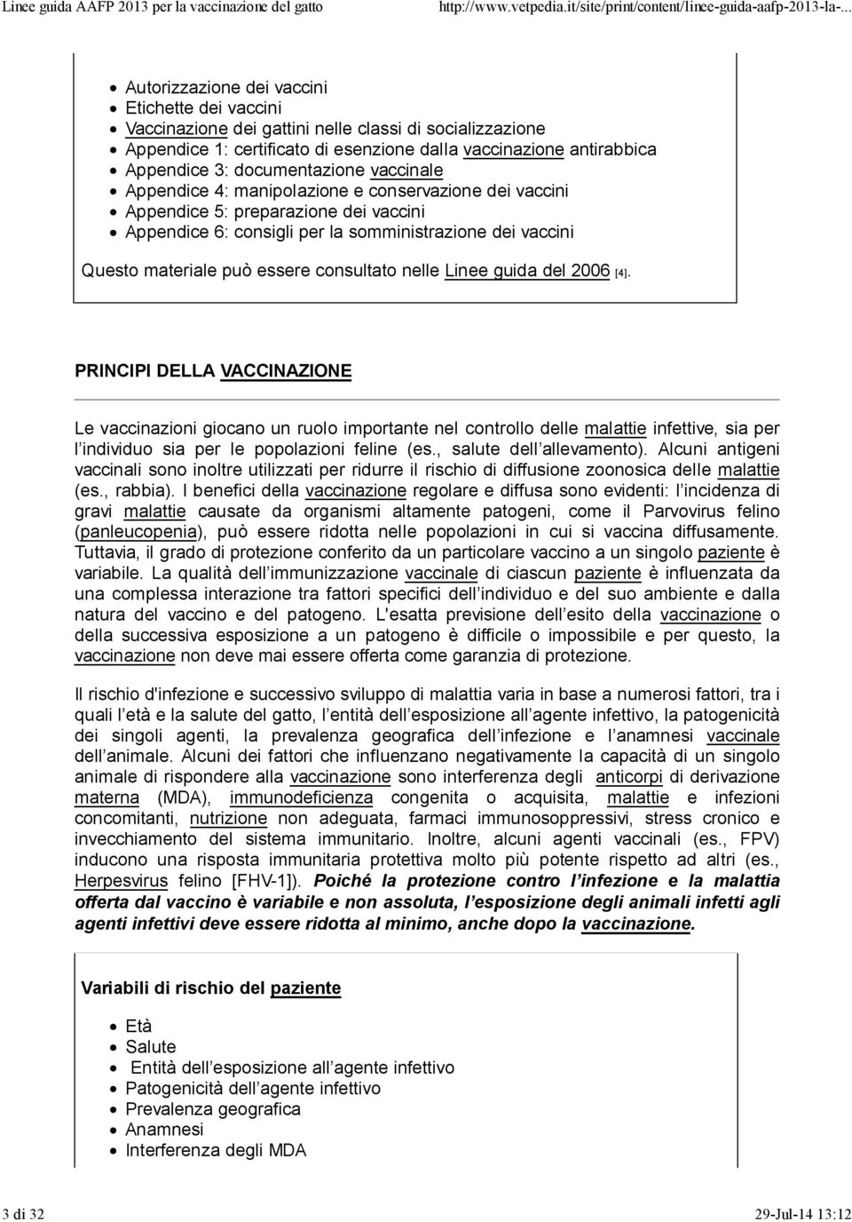 essere consultato nelle Linee guida del 2006 [4].