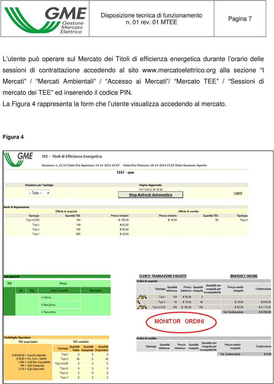 org alla sezione I Mercati / Mercati Ambientali / Accesso ai Mercati / Mercato TEE / Sessioni di