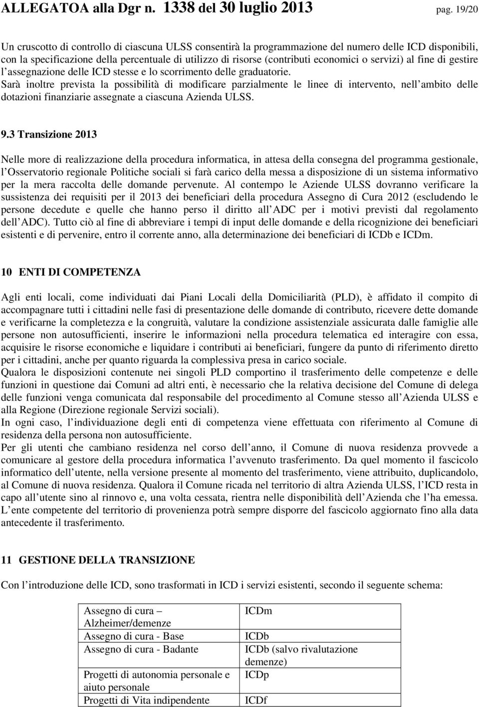 servizi) al fine di gestire l assegnazione delle ICD stesse e lo scorrimento delle graduatorie.