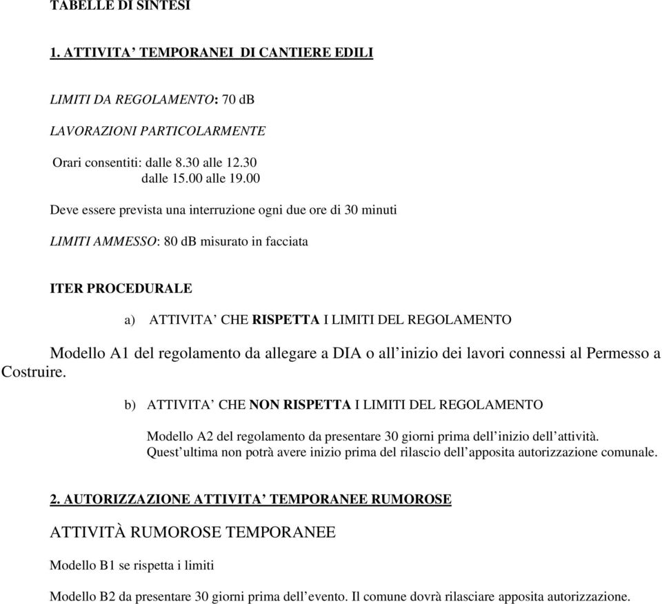 regolamento da allegare a DIA o all inizio dei lavori connessi al Permesso a Costruire.