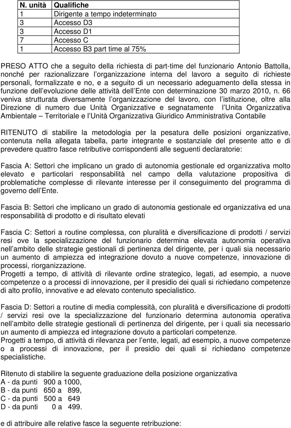 evoluzione delle attività dell Ente con determinazione 30 marzo 2010, n.