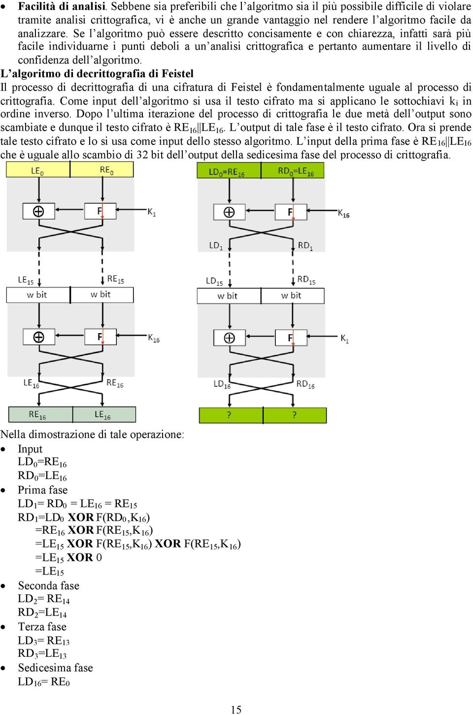 Se l algoritmo può essere descritto concisamente e con chiarezza, infatti sarà più facile individuarne i punti deboli a un analisi crittografica e pertanto aumentare il livello di confidenza dell