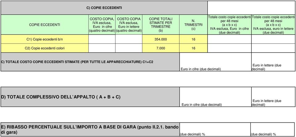 000 16 C2) Copie eccedenti colori 7.