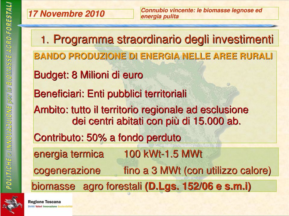 esclusione dei centri abitati con più di 15.000 ab.