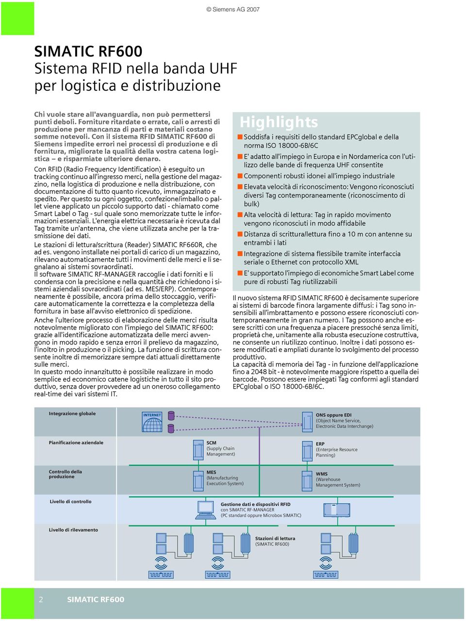 Con il sistema RFID di Siemens impedite errori nei processi di produzione e di fornitura, migliorate la qualità della vostra catena logistica e risparmiate ulteriore denaro.