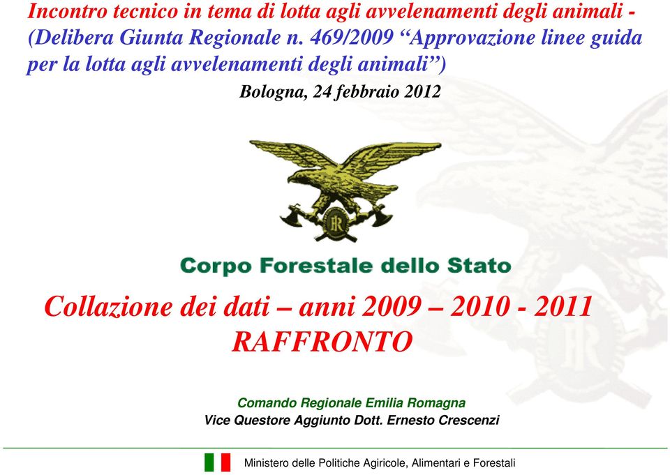 Bologna, 24 febbraio 2012 Collazione dei dati anni 2009 2010-2011 RAFFRONTO