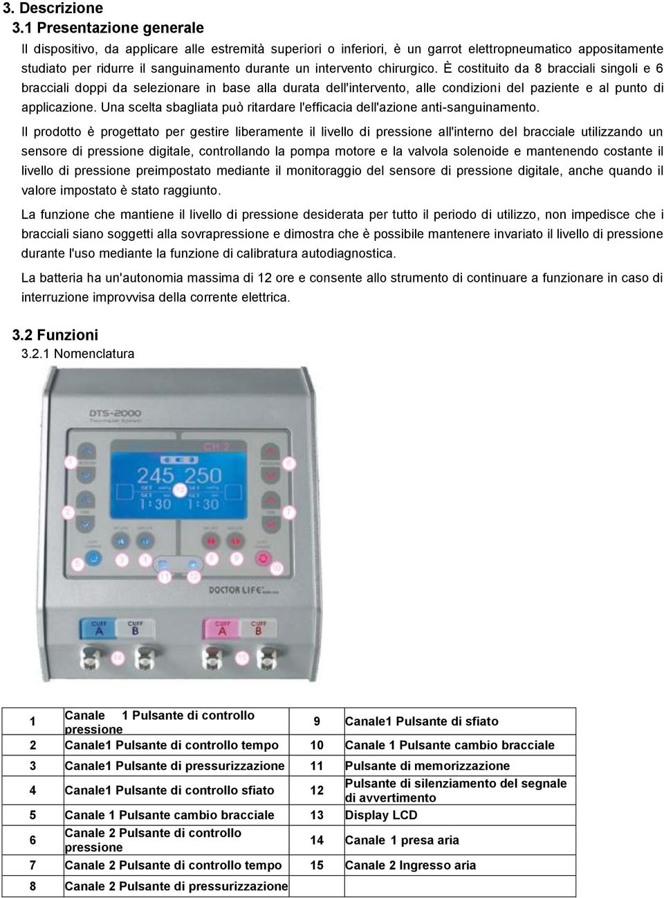 chirurgico. È costituito da 8 bracciali singoli e 6 bracciali doppi da selezionare in base alla durata dell'intervento, alle condizioni del paziente e al punto di applicazione.