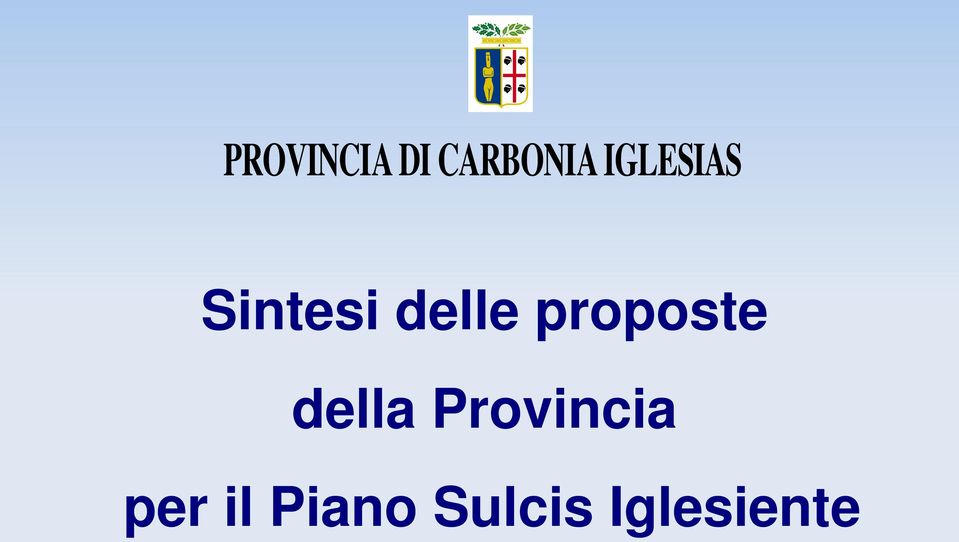 proposte della Provincia