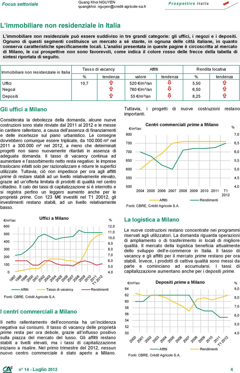 Ognuno di questi segmenti costituisce un mercato a sé stante, in ognuna delle città italiane, in quanto conserva caratteristiche specificamente locali.