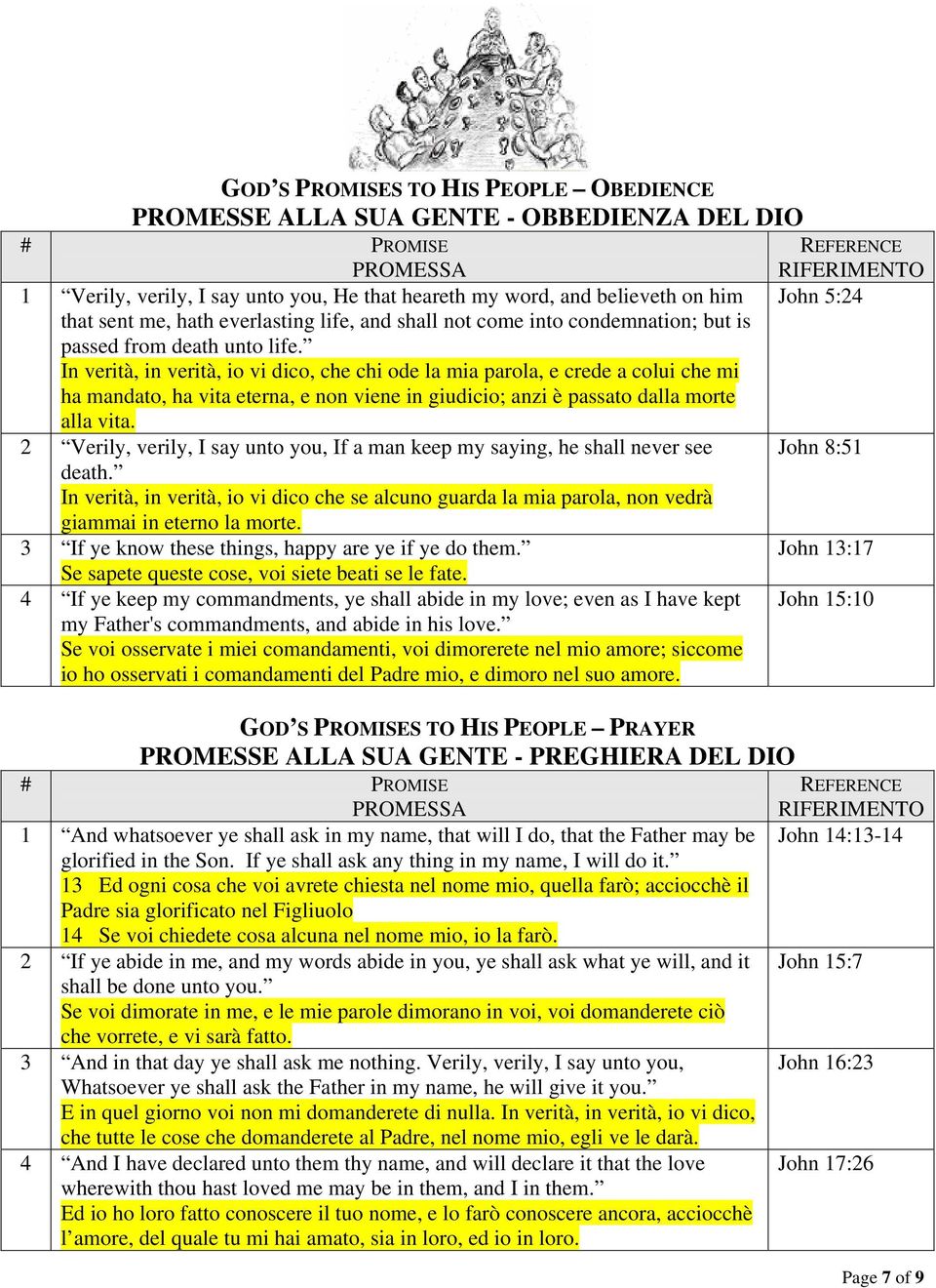 In verità, in verità, io vi dico, che chi ode la mia parola, e crede a colui che mi ha mandato, ha vita eterna, e non viene in giudicio; anzi è passato dalla morte alla vita.