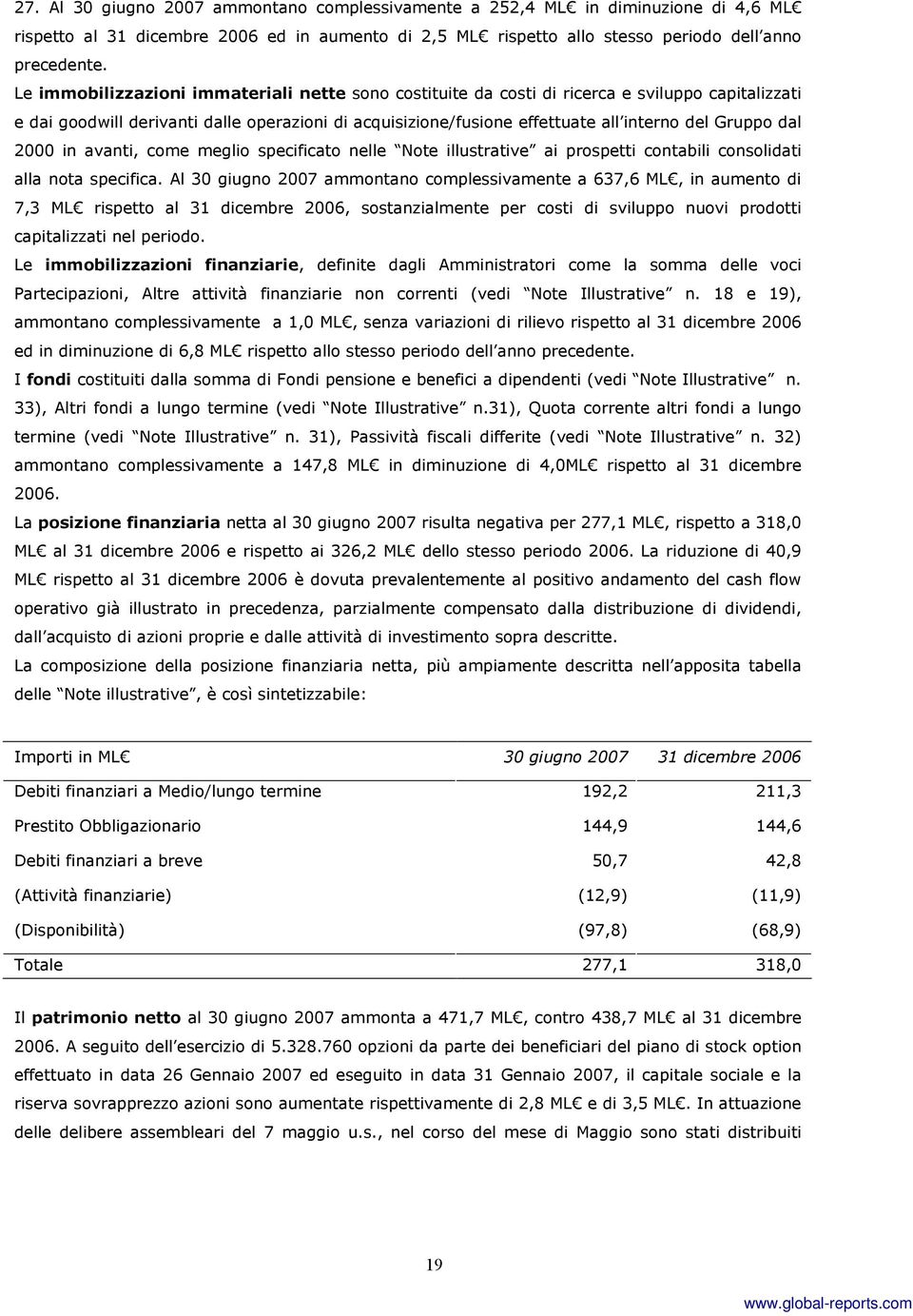 dal 2000 in avanti, come meglio specificato nelle Note illustrative ai prospetti contabili consolidati alla nota specifica.