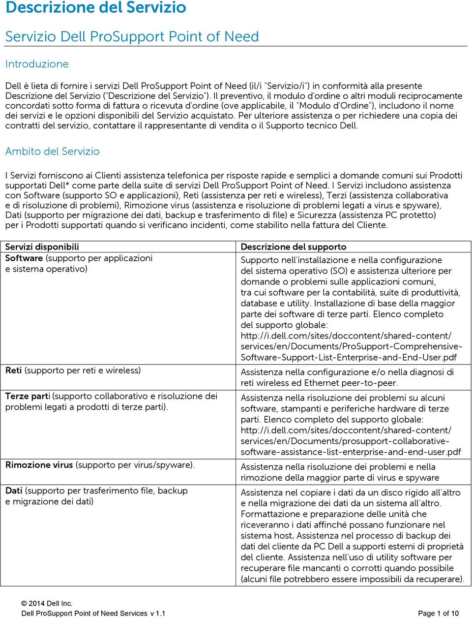 Il preventivo, il modulo d'ordine o altri moduli reciprocamente concordati sotto forma di fattura o ricevuta d'ordine (ove applicabile, il "Modulo d'ordine"), includono il nome dei servizi e le