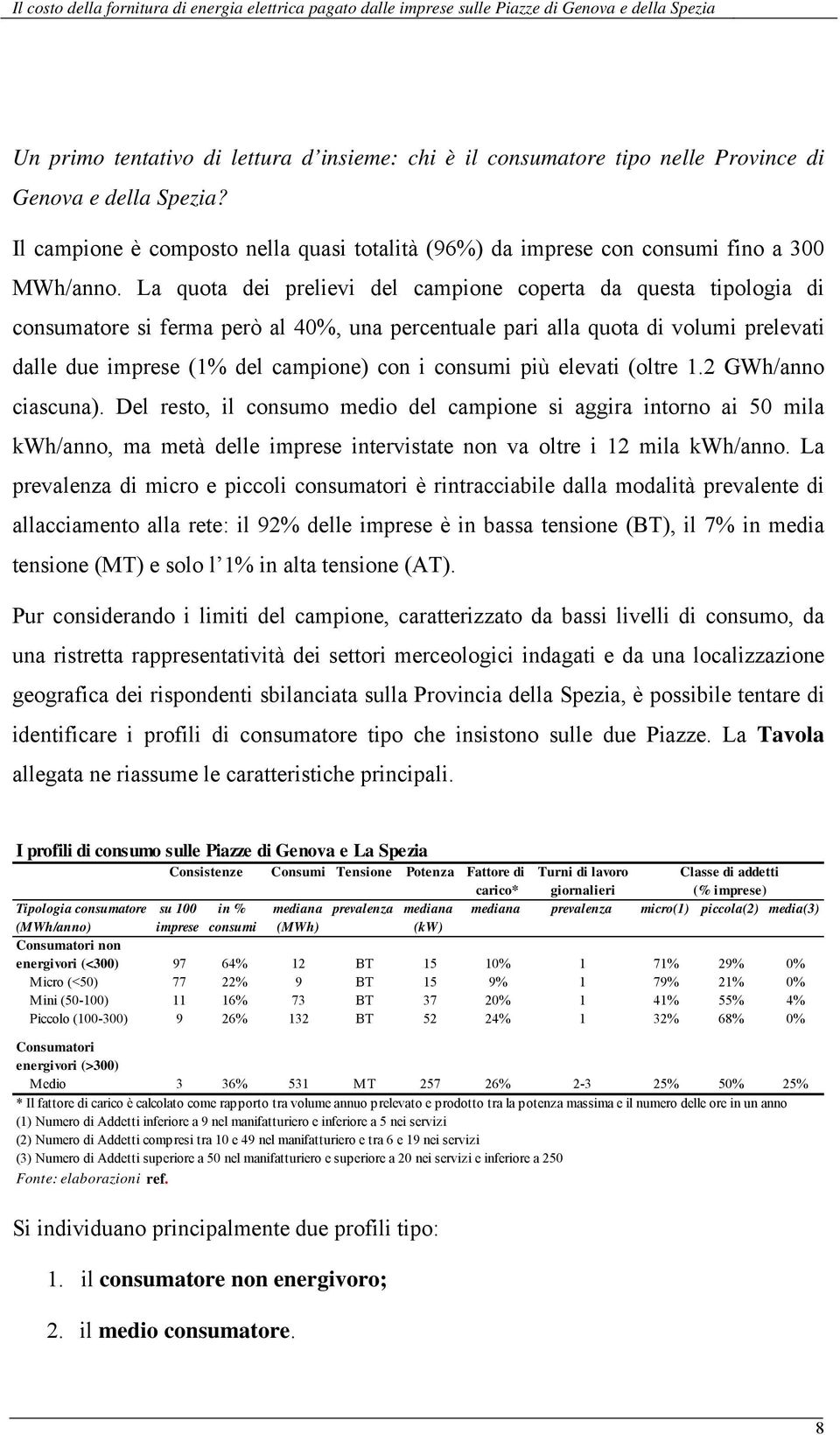 La quota dei prelievi del campione coperta da questa tipologia di consumatore si ferma però al 40%, una percentuale pari alla quota di volumi prelevati dalle due imprese (1% del campione) con i