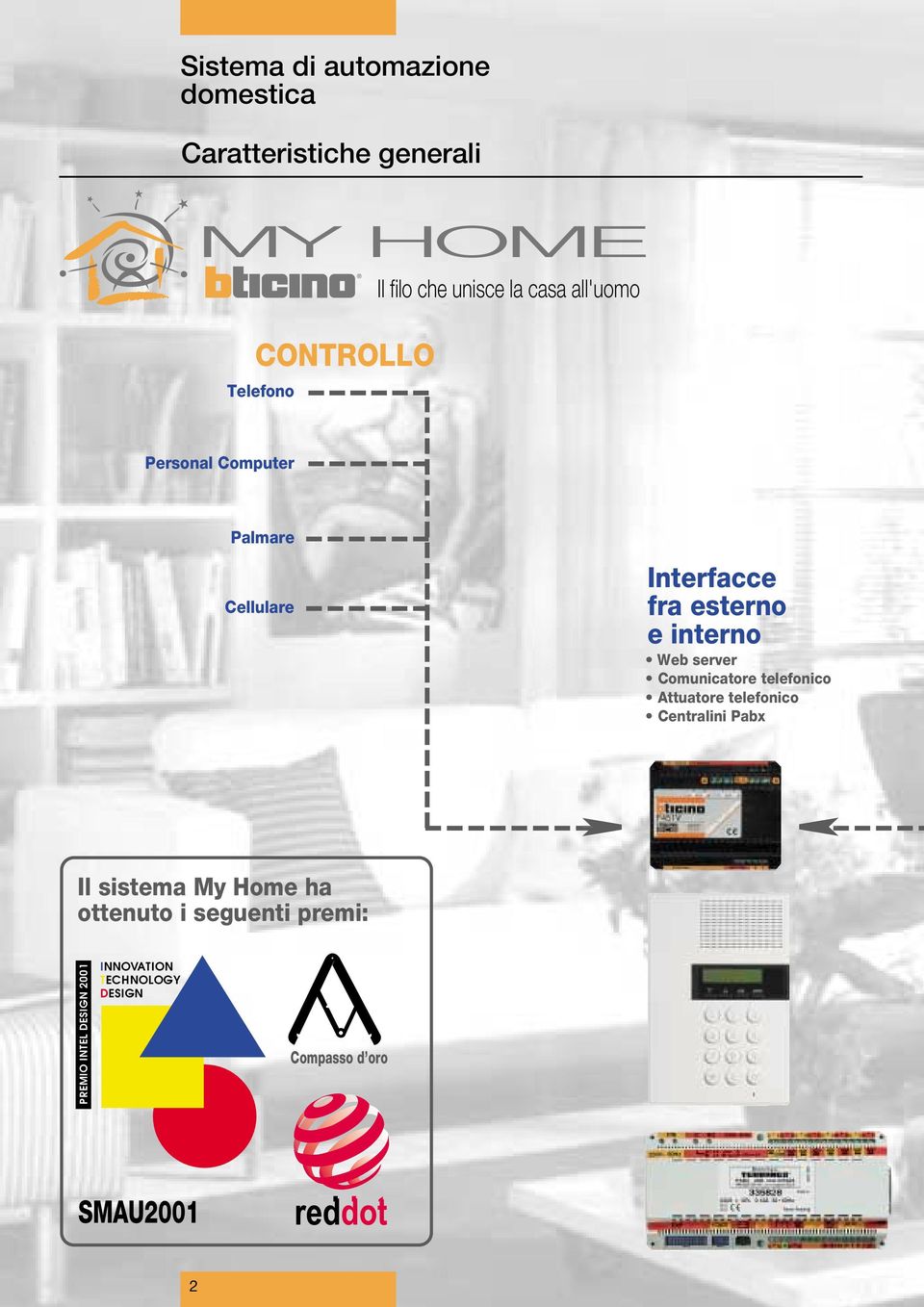 server Comunicatore telefonico Attuatore telefonico Centralini Pabx Il sistema My Home ha