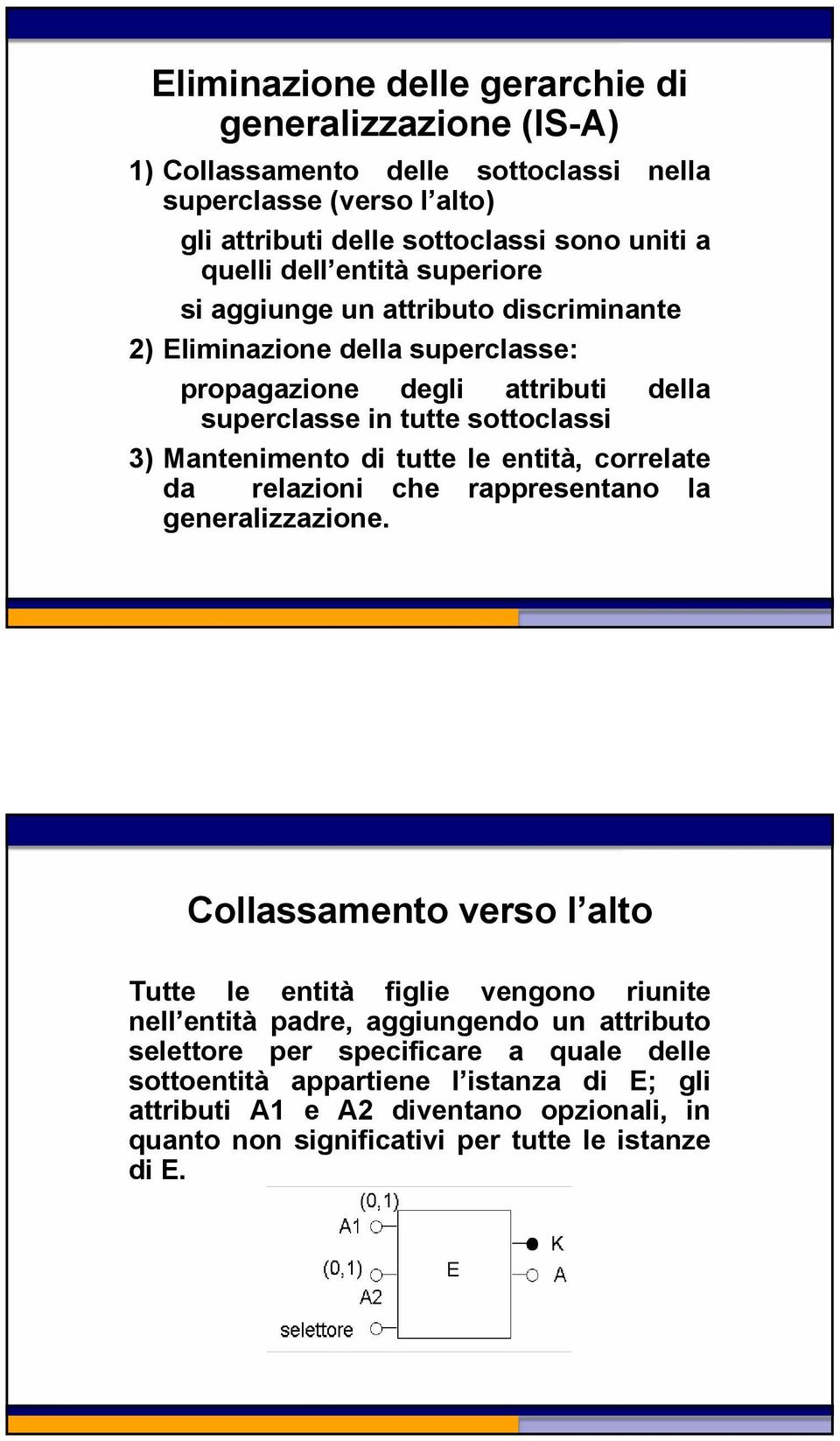 tutte le entità, correlate da relazioni che rappresentano la generalizzazione.