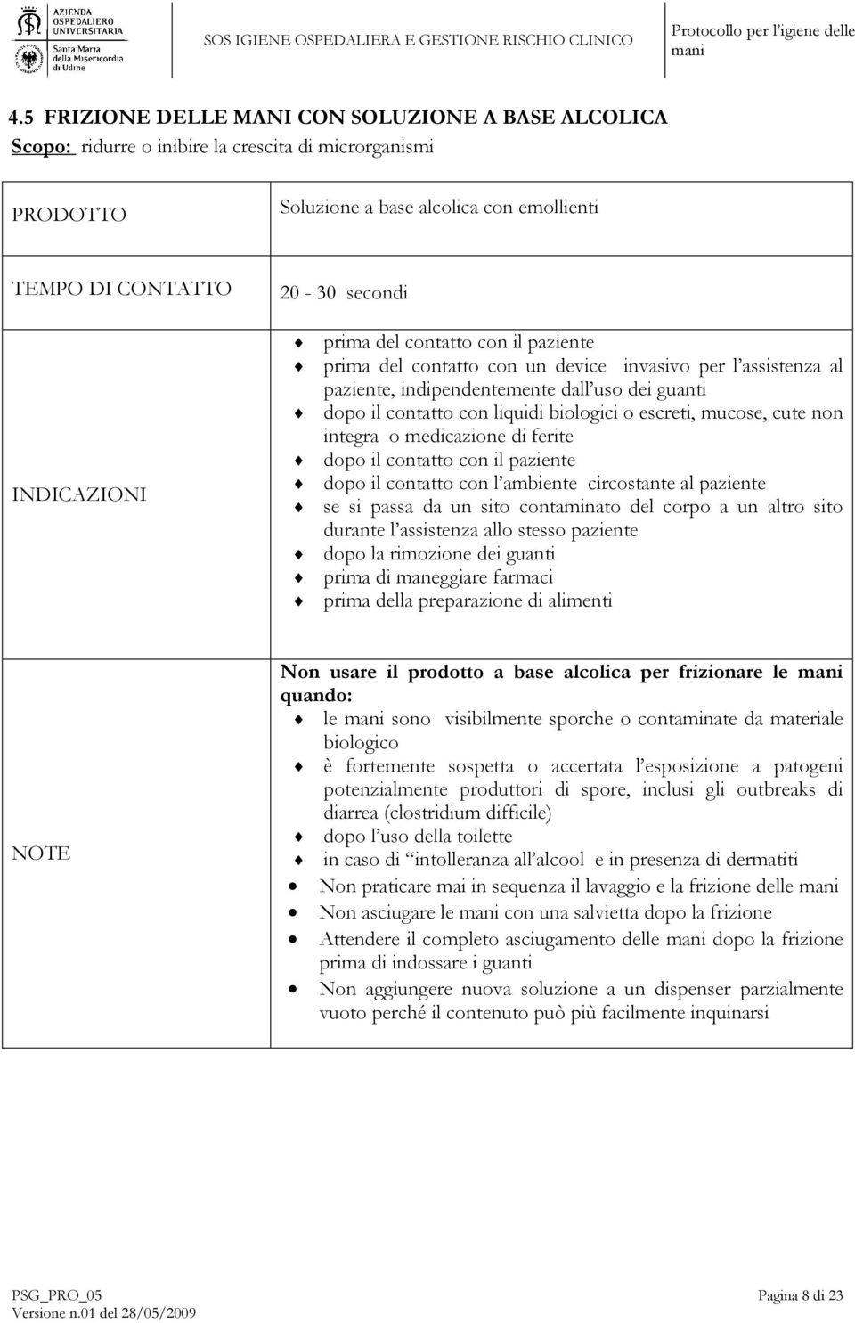 escreti, mucose, cute non integra o medicazione di ferite dopo il contatto con il paziente dopo il contatto con l ambiente circostante al paziente se si passa da un sito contaminato del corpo a un