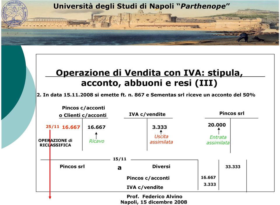 867 e Sements srl riceve un cconto del 50% Pincos c/cconti o Clienti c/cconti