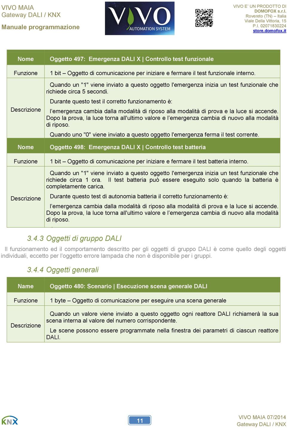 Durante questo test il corretto funzionamento è: l emergenza cambia dalla modalità di riposo alla modalità di prova e la luce si accende.