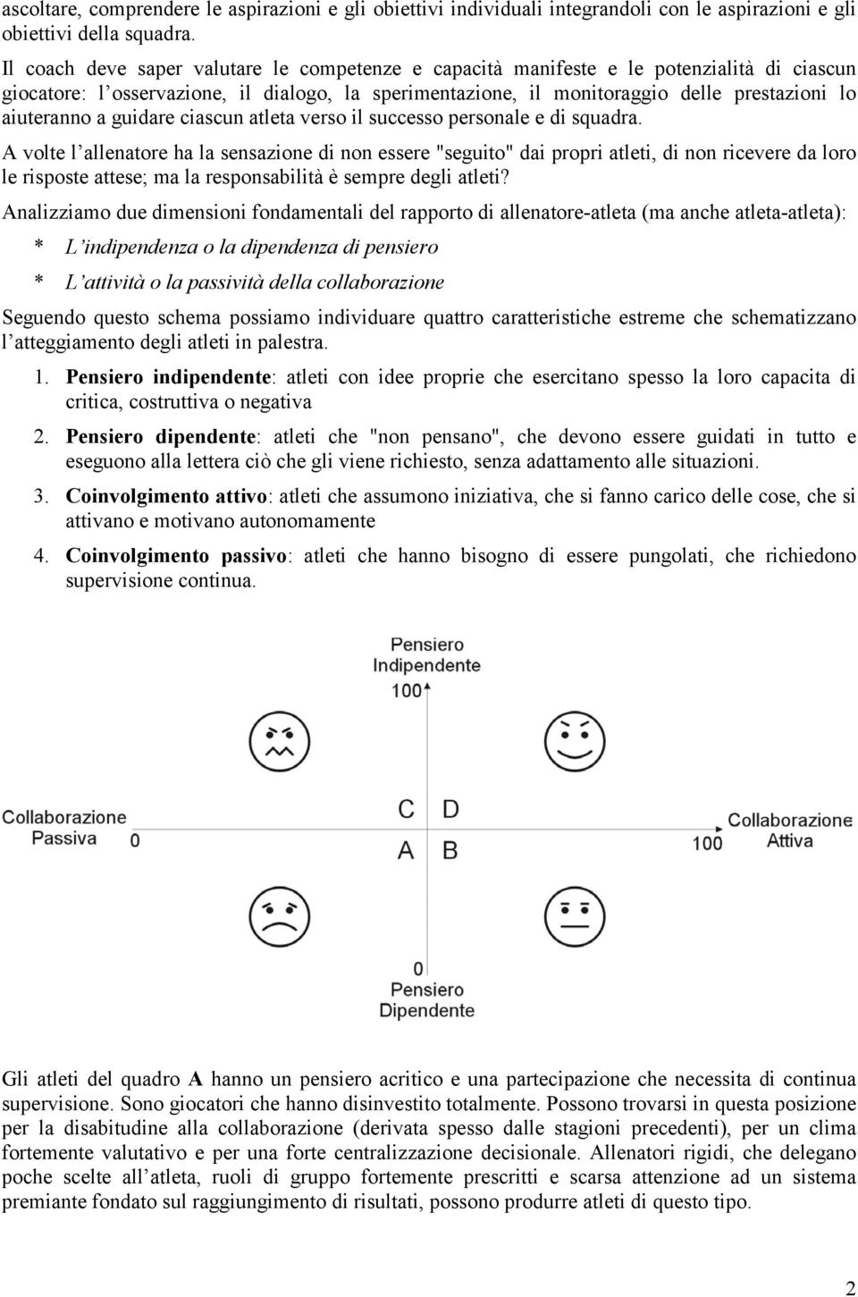 a guidare ciascun atleta verso il successo personale e di squadra.