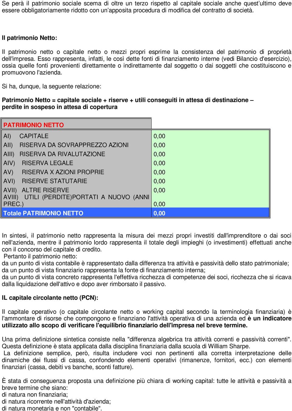 Esso rappresenta, infatti, le così dette fonti di finanziamento interne (vedi Bilancio d'esercizio), ossia quelle fonti provenienti direttamente o indirettamente dal soggetto o dai soggetti che