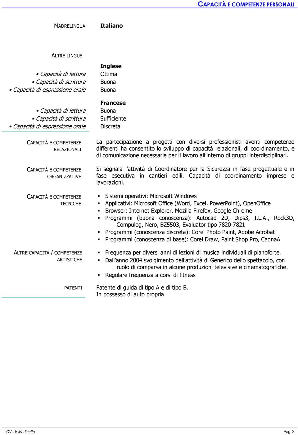 consentito lo sviluppo di capacità relazionali, di coordinamento, e di comunicazione necessarie per il lavoro all interno di gruppi interdisciplinari.