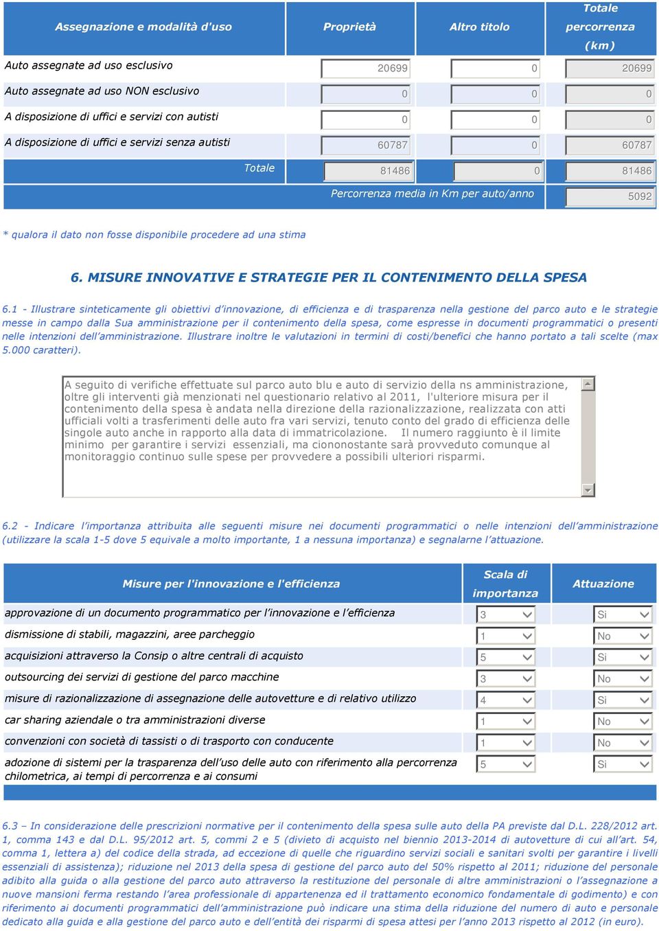 MISURE INNOVATIVE E STRATEGIE PER IL CONTENIMENTO DELLA SPESA 6.