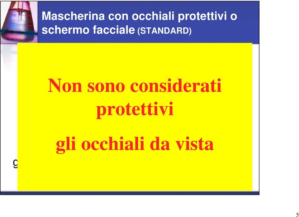 determinare schizzi di sangue protettivi o di altri liquidi biologici.