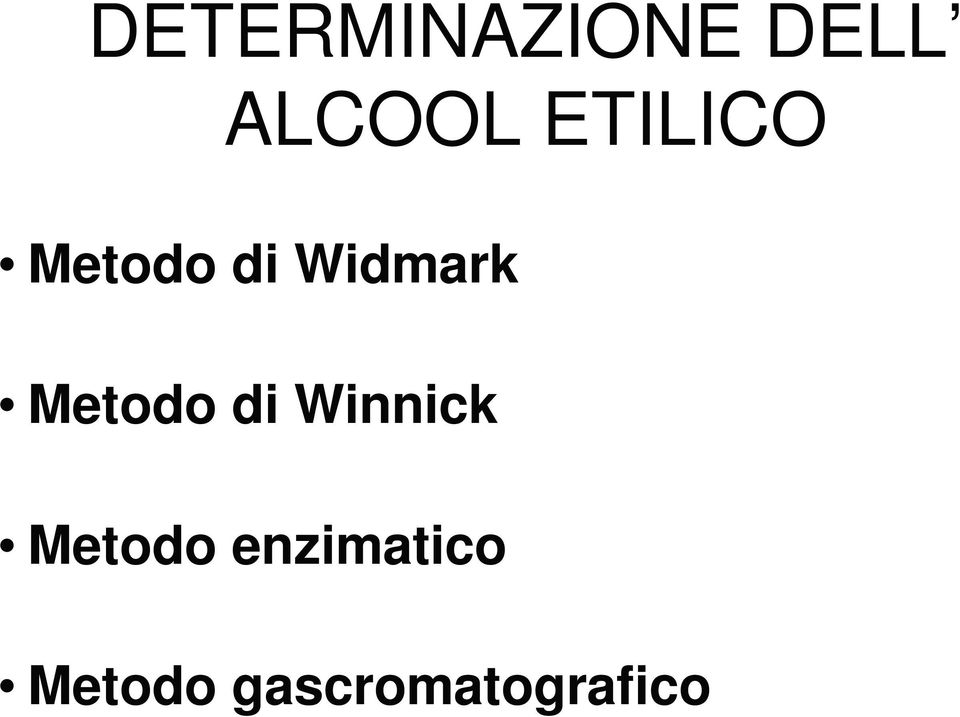 Metodo di Winnick Metodo