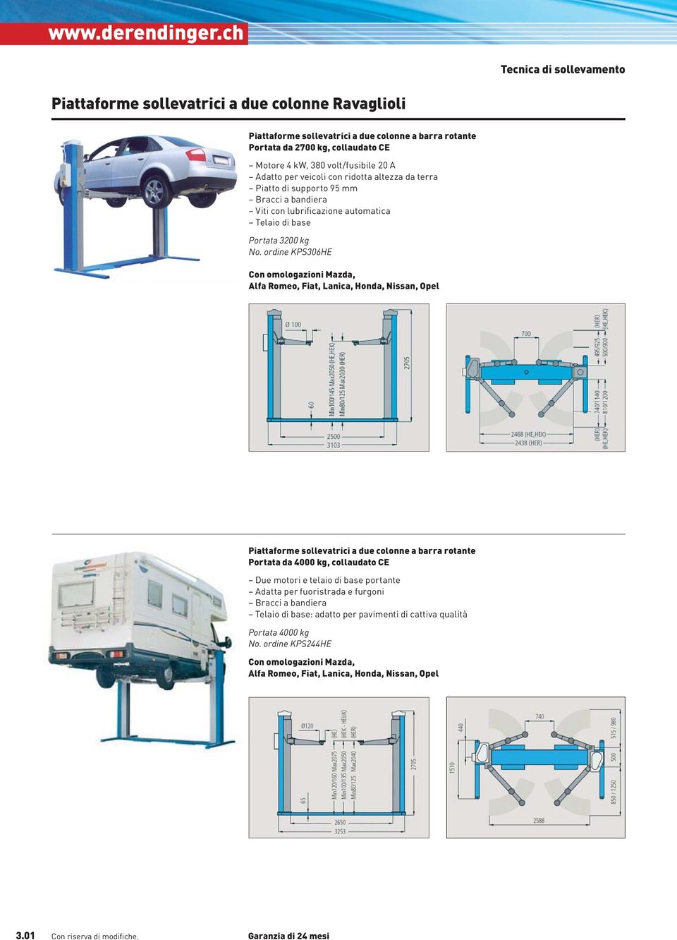 con ridotta altezza da terra Piatto di supporto 95 mm Bracci a bandiera Viti con lubrificazione automatica Telaio di base Portata 3200 kg No.