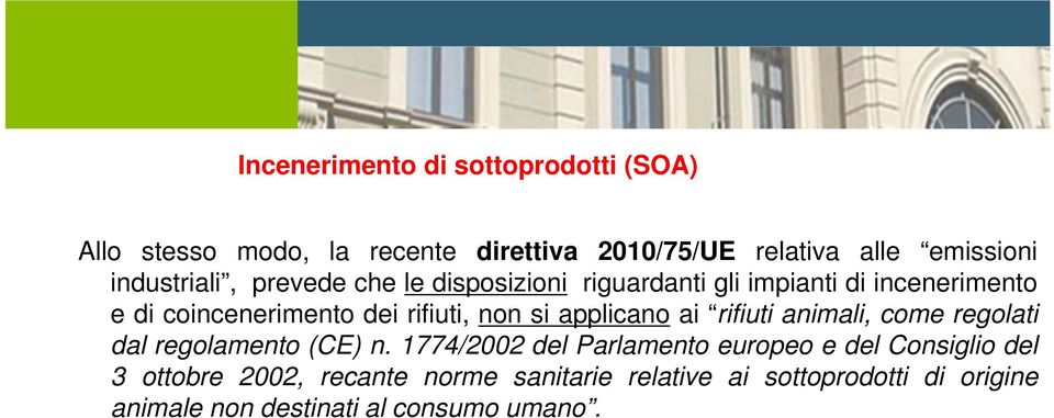 non si applicano ai rifiuti animali, come regolati dal regolamento (CE) n.