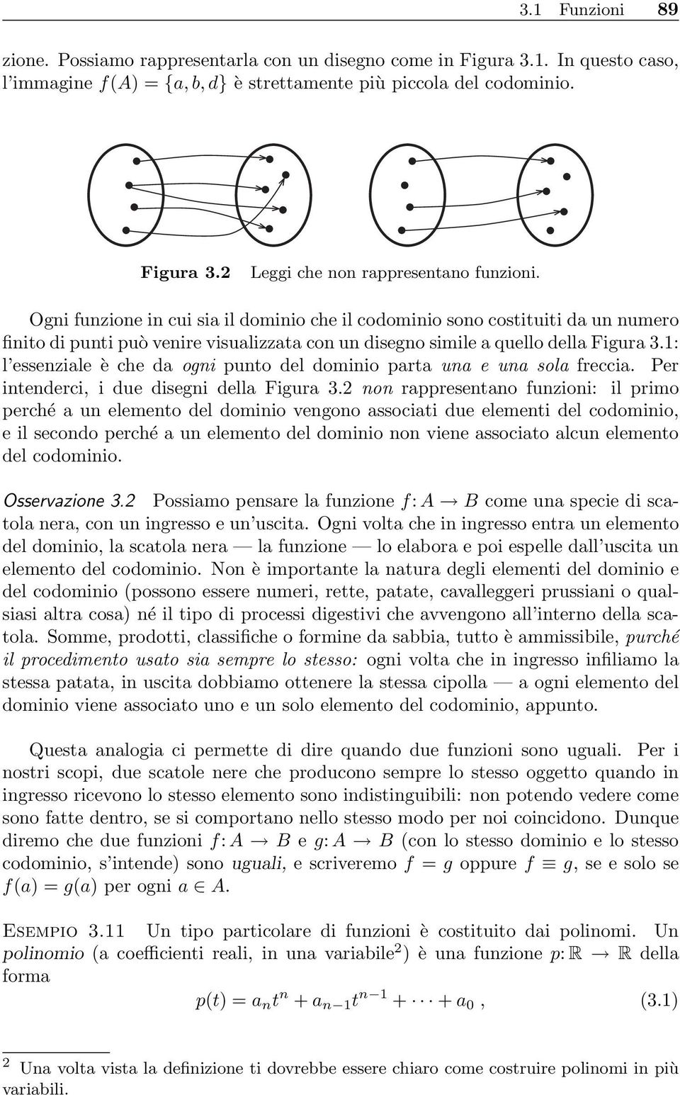 1: l essenziale è che da ogni punto del dominio parta una e una sola freccia. Per intenderci, i due disegni della Figura 3.