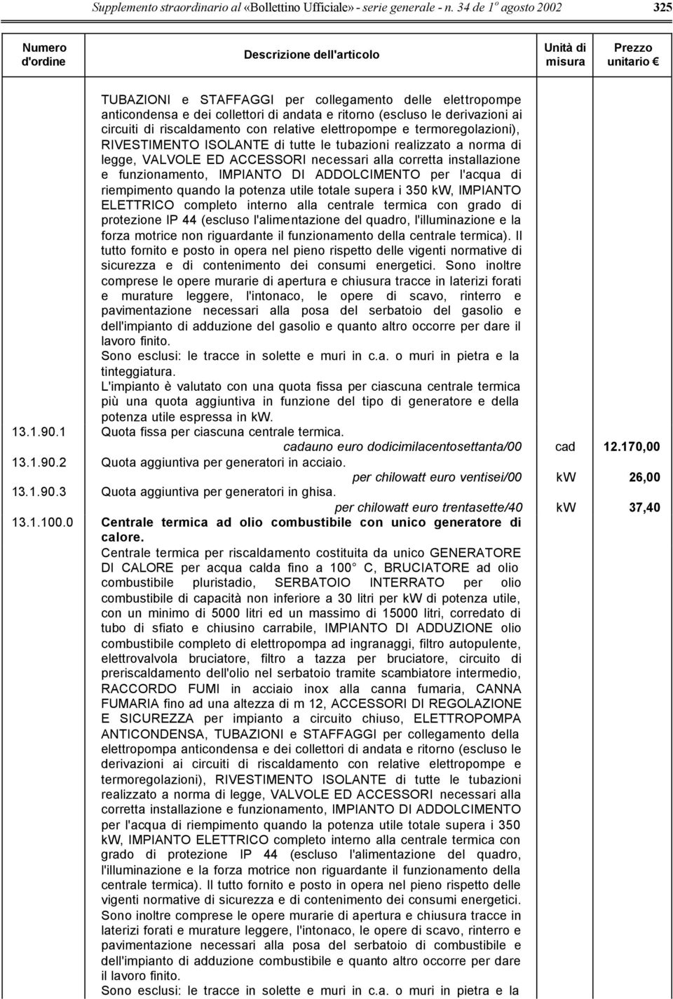 elettropompe e termoregolazioni), RIVESTIMENTO ISOLANTE di tutte le tubazioni realizzato a norma di legge, VALVOLE ED ACCESSORI necessari alla corretta installazione e funzionamento, IMPIANTO DI