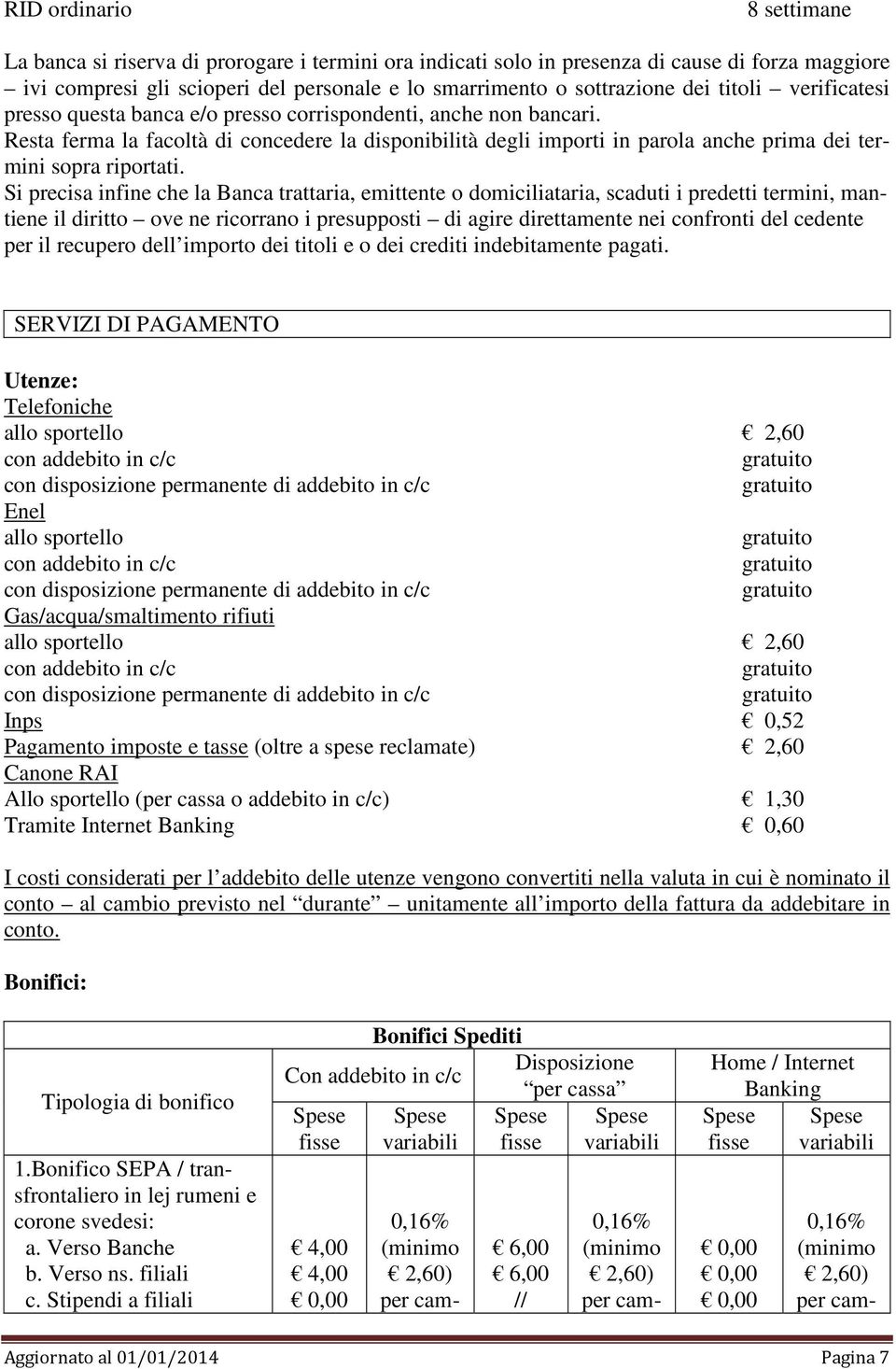 Resta ferma la facoltà di concedere la disponibilità degli importi in parola anche prima dei termini sopra riportati.